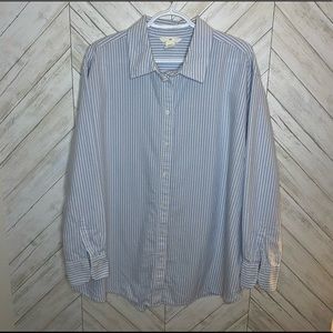H&M blue and white white stripe button down shirt blouse